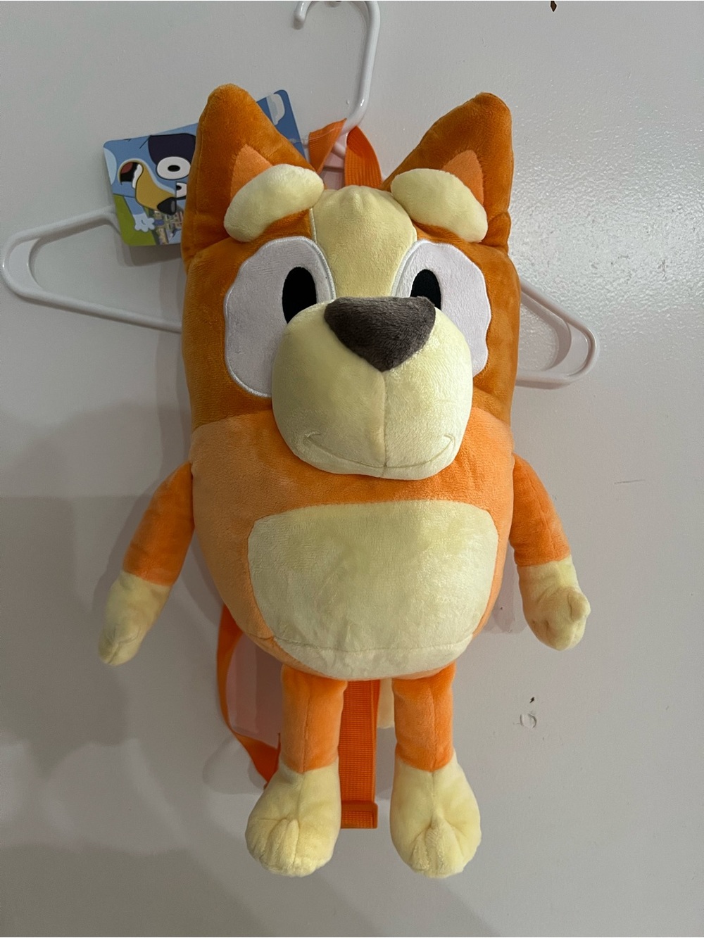 Bluey Orange Plush Character bag with Blue Tag